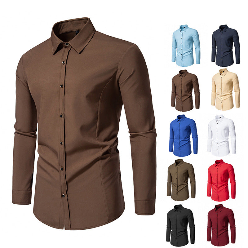Herren modisches Langarmhemd mit elegantem Schnitt EB
