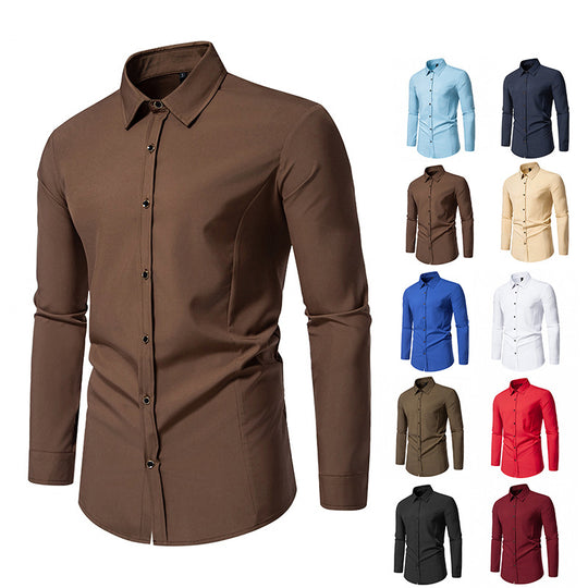 Herren modisches Langarmhemd mit elegantem Schnitt EB