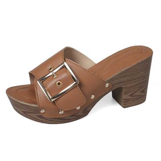 Damen Wedge-Sandalen mit eleganter Schnalle EB