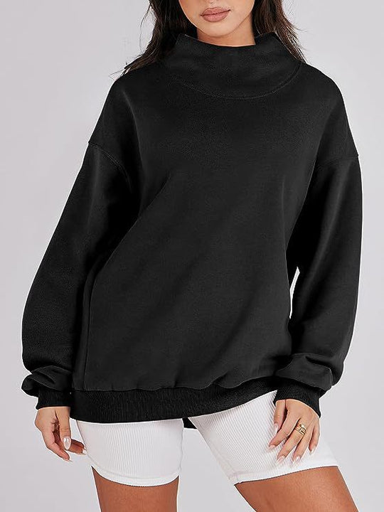 Damen lässiger Oversized Pullover mit schmalem Bund EB