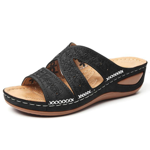 Damen Komfortable Sandalen mit exquisitem Blumenmuster EB