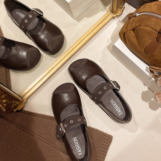 Damen Ballerinas mit verstellbarem Riemen und komfortabler Fußbettgestaltung EB