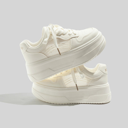 Damen Plattform Sneakers mit atmungsaktivem Mesh-Obermaterial und modischem Design EB
