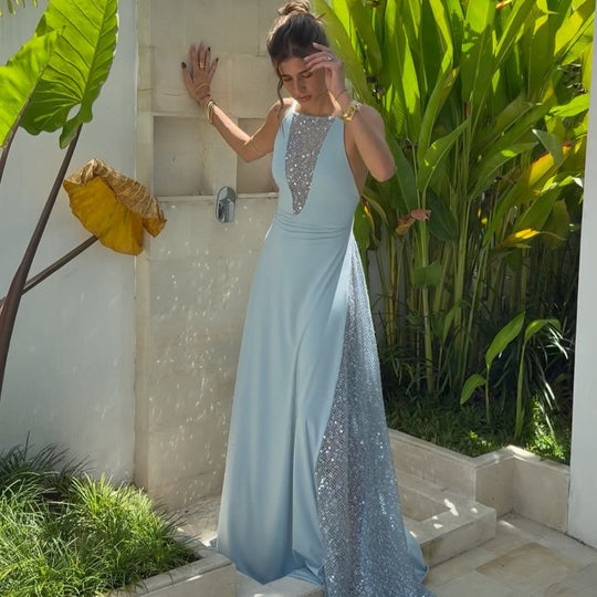 Damen Glitzerndes Abendkleid EB