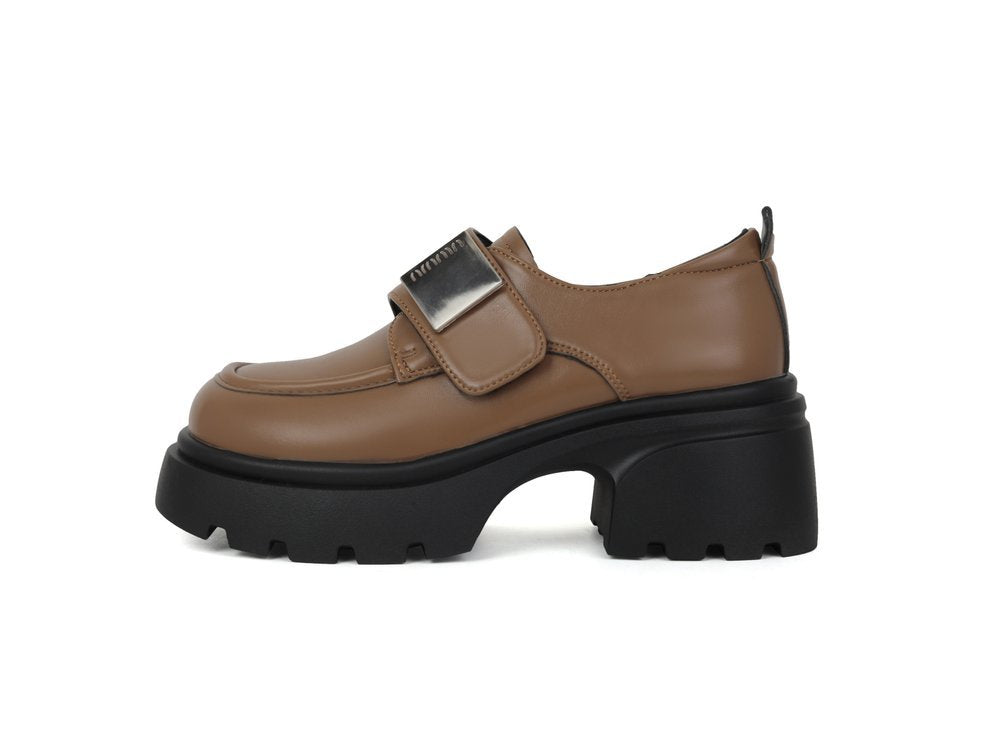 Damen modische Plateau-Slipper mit glänzender Oberfläche und stabiler Gummisohle EB