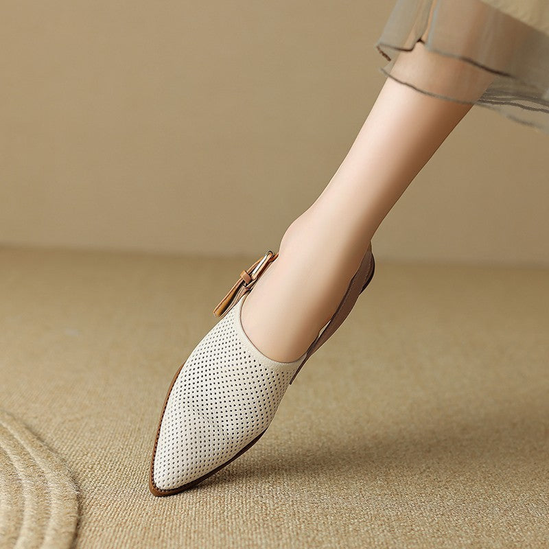 Damen Slingback-Pumps mit perforiertem Obermaterial und komfortablem Blockabsatz EB