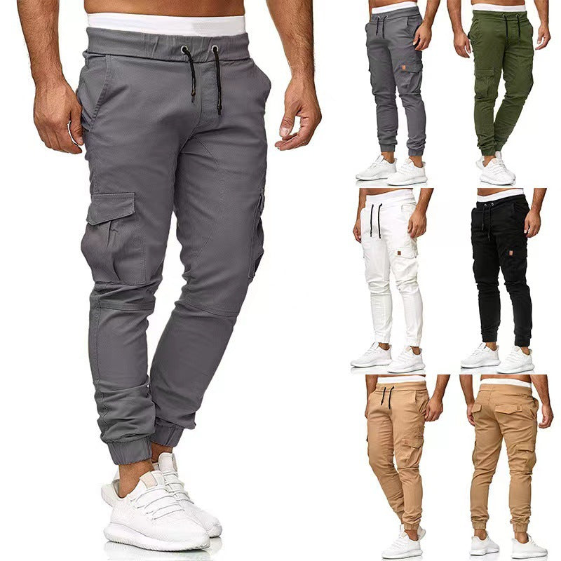 Herren nan taktische Cargo-Jogger mit Tunnelzug, elastischen Bündchen und Mehrfach-Taschen EB