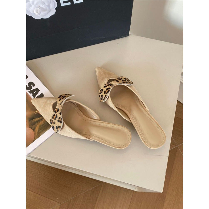 Damen spitze Slingback Mules mit zierlicher Schleifenverzierung EB