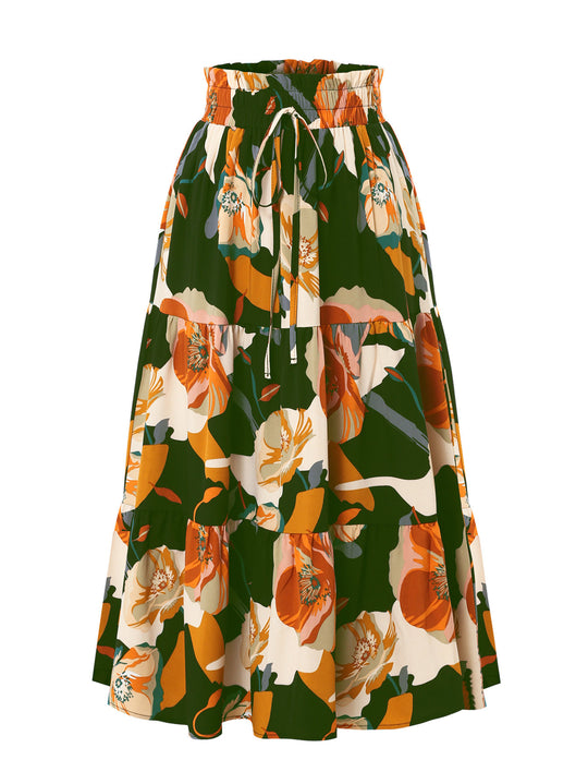 Damen Midirock mit floralem Design EB