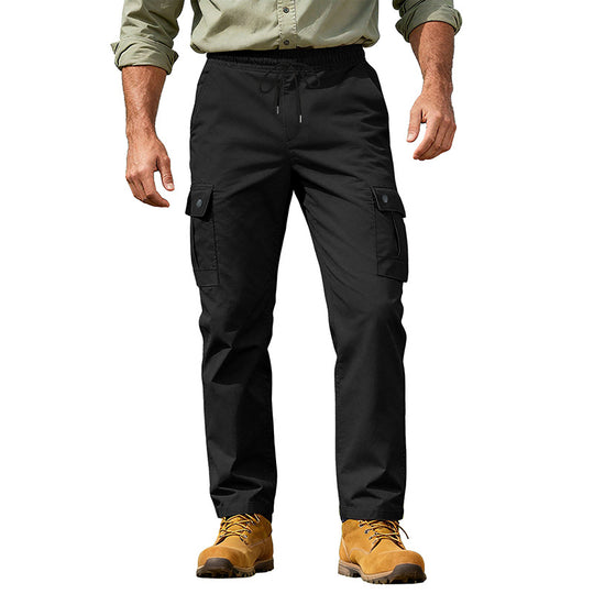Herren nan robuste Freizeit-Cargohose mit elastischem Bund Tunnelzug und Mehrfachtaschen EB