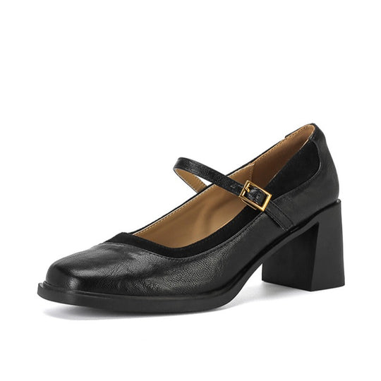 Damen Elegante Mary Jane Schuhe mit Blockabsatz und stilvollem Riemchen EB