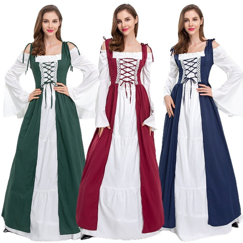 Damen historisches Märchenkleid mit elegantem Oberteil und ausgestellten Ärmeln EB
