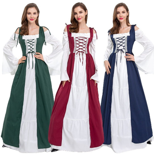 Damen historisches Märchenkleid mit elegantem Oberteil und ausgestellten Ärmeln EB