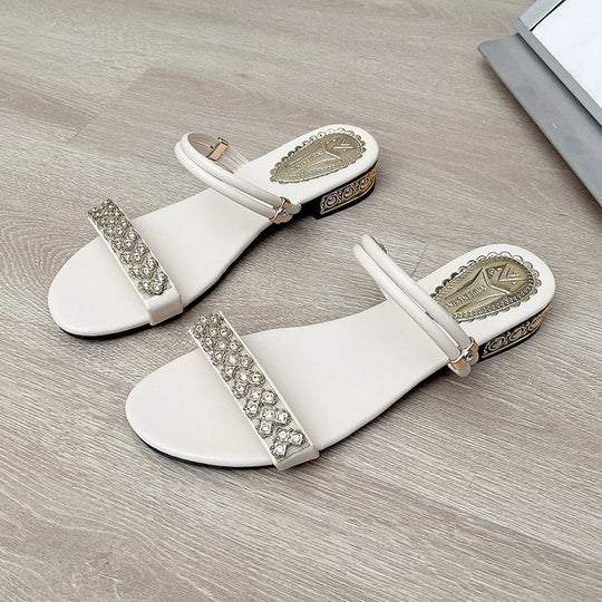 Damen glamouröse Sandalen mit funkelnden Schmuckakzenten EB