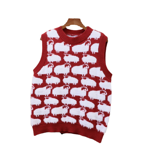 Damen Strickpullover mit verspieltem Tiermotiv und lässigem Schnitt EB