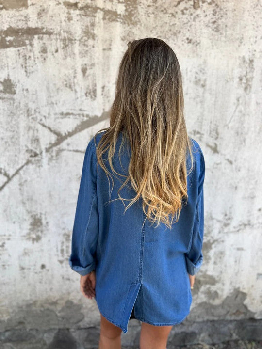EB | Reversanzugkragen Denim Mid Length Jacke