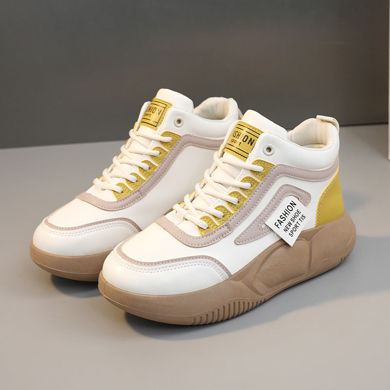Damen Modische High-Top Sneakers mit atmungsaktiver Struktur und dämpfender Sohle EB