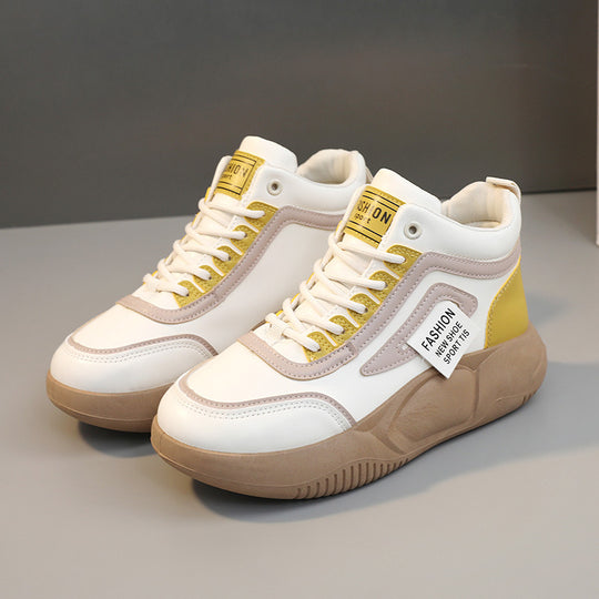 Damen Modische High-Top Sneakers mit atmungsaktiver Struktur und dämpfender Sohle EB
