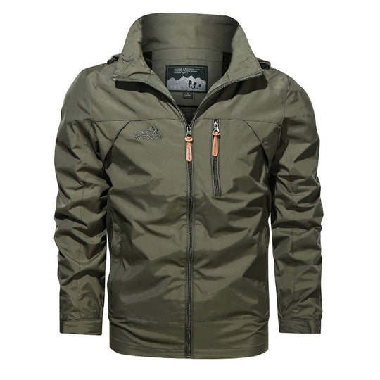 Herren nan leichte wasserabweisende Softshell Outdoorjacke mit Kapuze Brusttasche EB