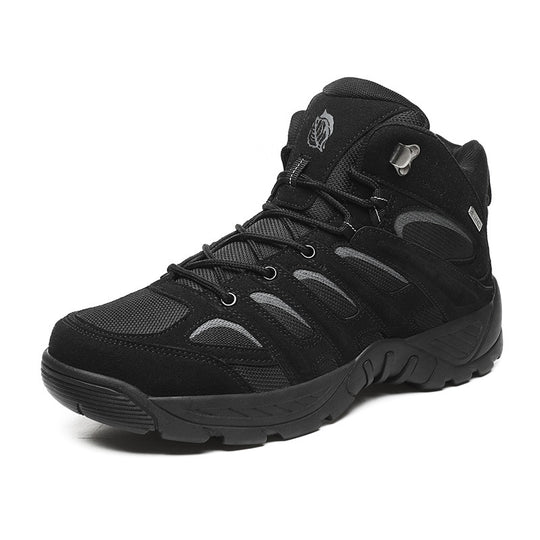 Herren hochgeschnittene Outdoor-Wanderschuhe mit rutschfester Sohle und atmungsaktivem Material EB