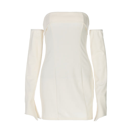 Damen Off-Shoulder Minikleid mit langen Ärmeln und elegantem Schnitt EB