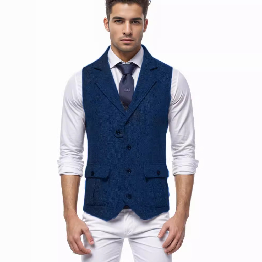 Herren elegante Weste im Hahnentrittmuster EB