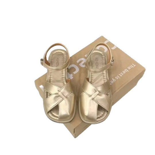 Damen Modische Riemchensandalen mit elegantem Kreuz-Design EB