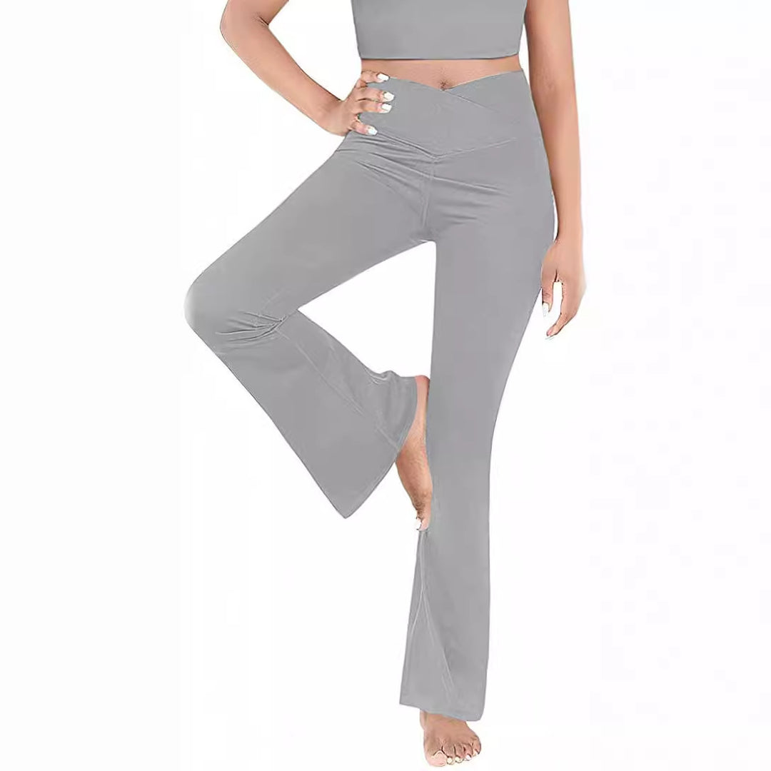 Damen lässige Bootcut-Leggings mit hohem Bund und atmungsaktivem Material EB