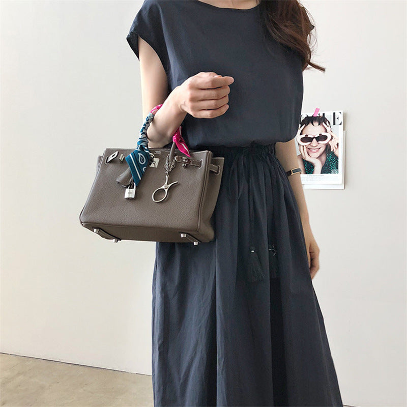 Damen Maxikleid mit tailliertem Bund EB
