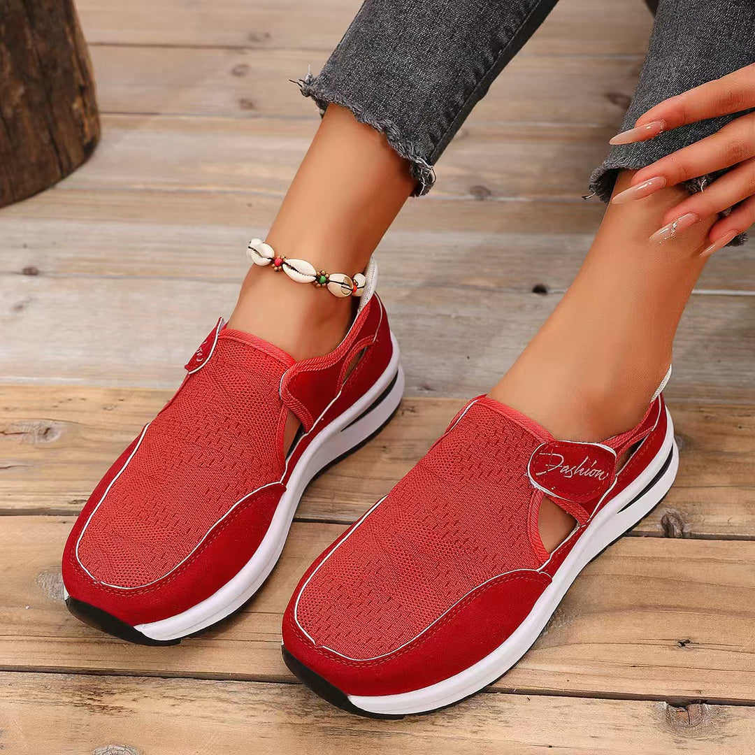 Damen Bequeme Slip-On Sneakers mit elastischem Riemen und innovativem Design EB