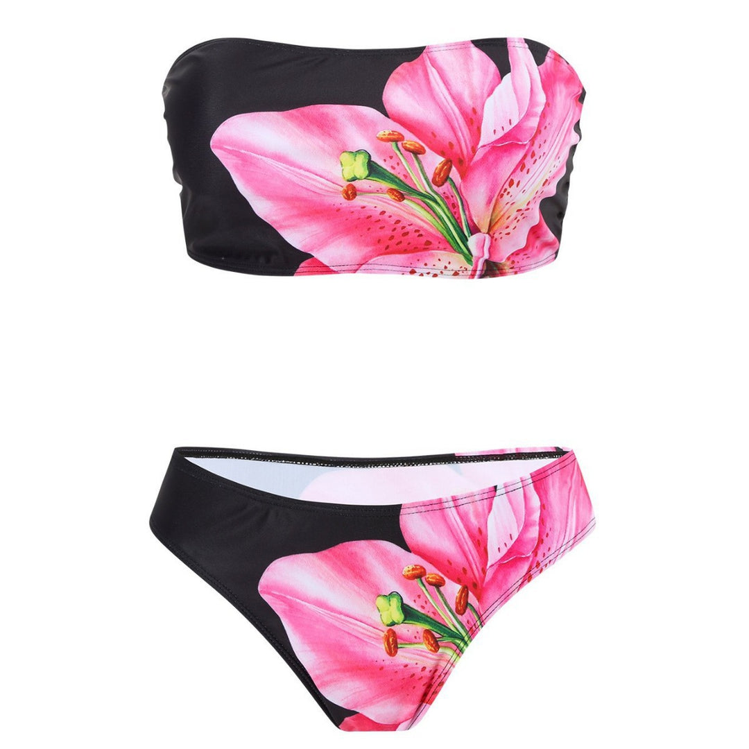 Damen Elegante Strandmode mit Blütenmuster EB