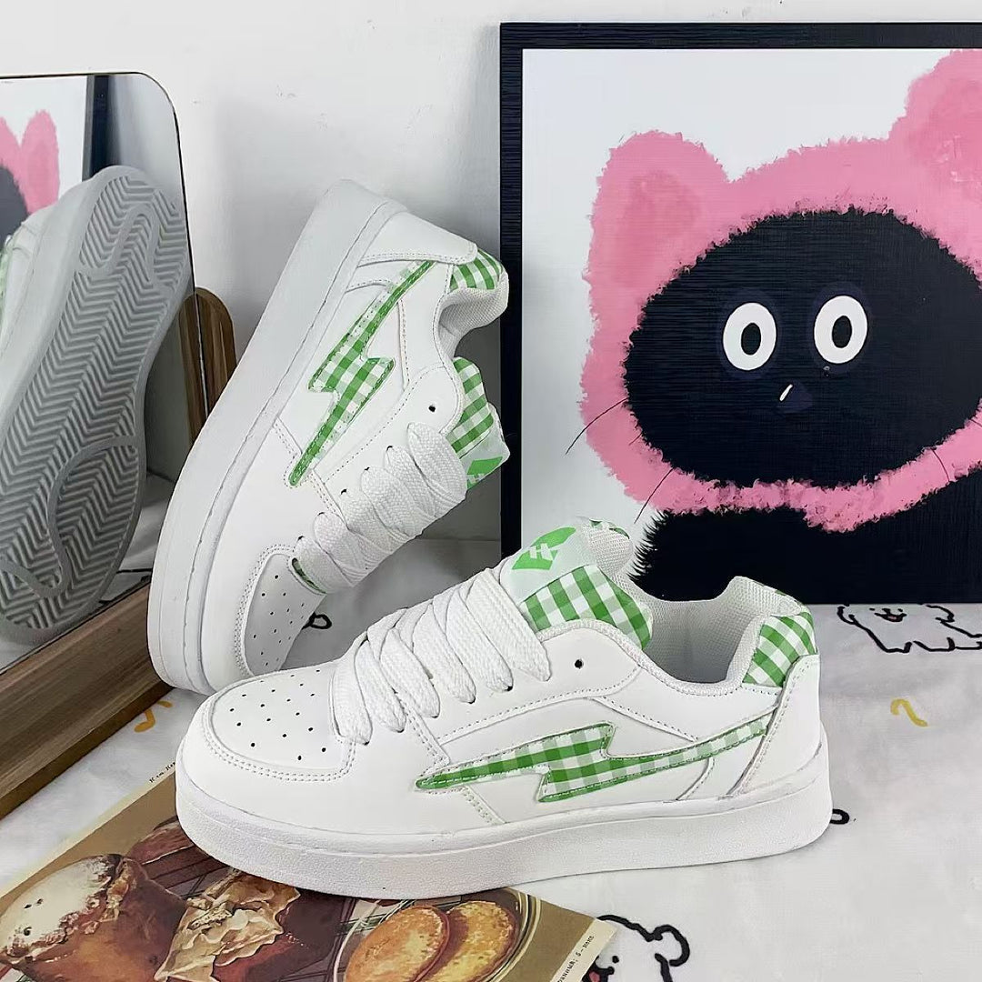 Damen Sneakers im modernen Karo-Design mit atmungsaktiven Materialien EB