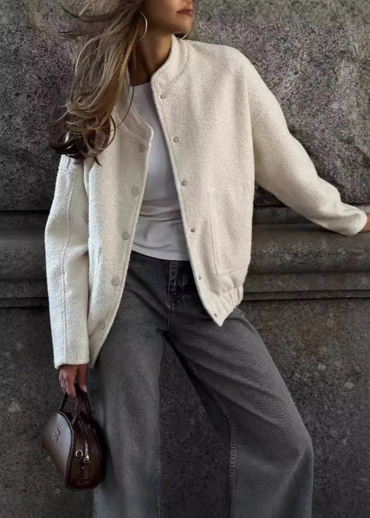 EB | Strukturiertes Fleece Snap-Button Jacke