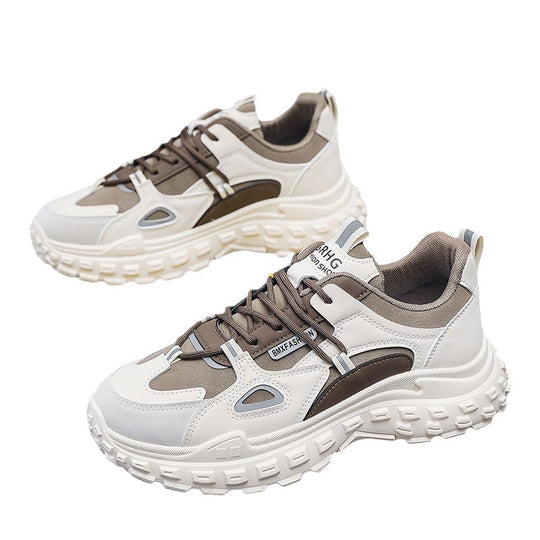 Damen Sportliche Chunky Sneakers mit atmungsaktiver Materialkombination EB