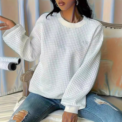 Damen Casual Oversized Pullover mit strukturiertem Design EB