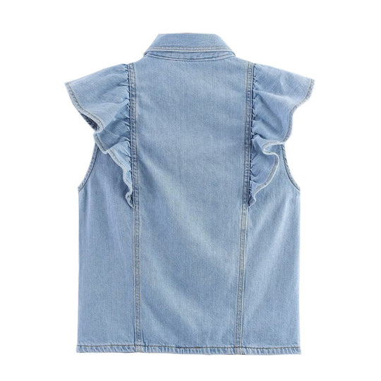 Damen Weite Jeans mit eleganter Gürtelapplikation EB