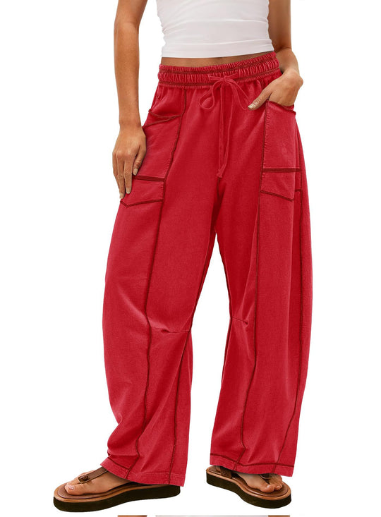 Damen Gemütliche und lässige Freizeithose mit großen Taschen EB