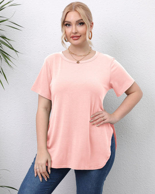 Damen lässiges T-Shirt mit seitlichen Eingrifftaschen EB