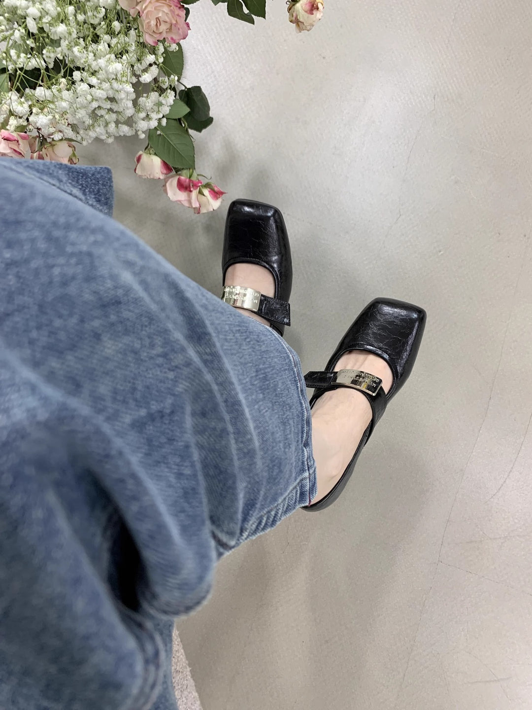 Damen Ballerinas mit modischem Riemchenverschluss und bequemem Fußbett EB
