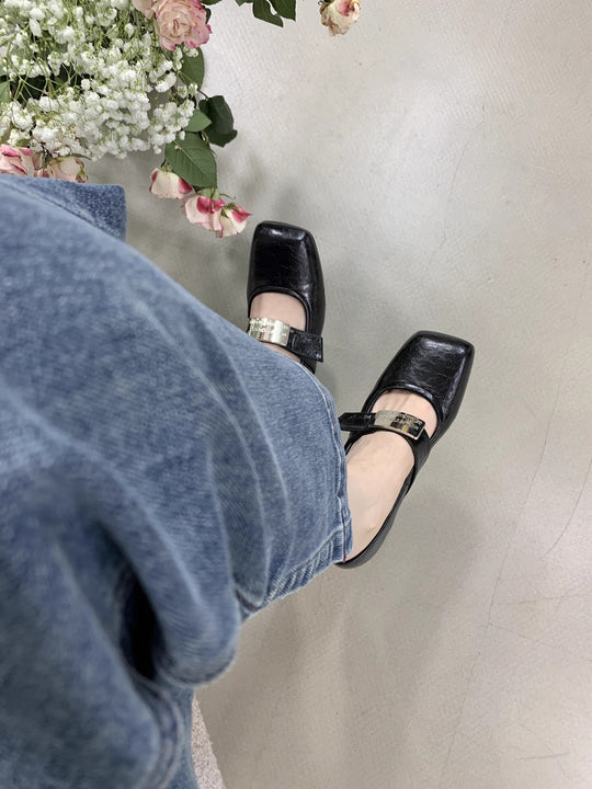 Damen Ballerinas mit modischem Riemchenverschluss und bequemem Fußbett EB