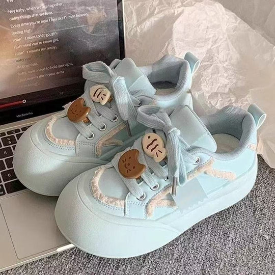 Damen Verspielte Chunky Sneakers mit lustigen Tierapplikationen und bequemer Sohle EB