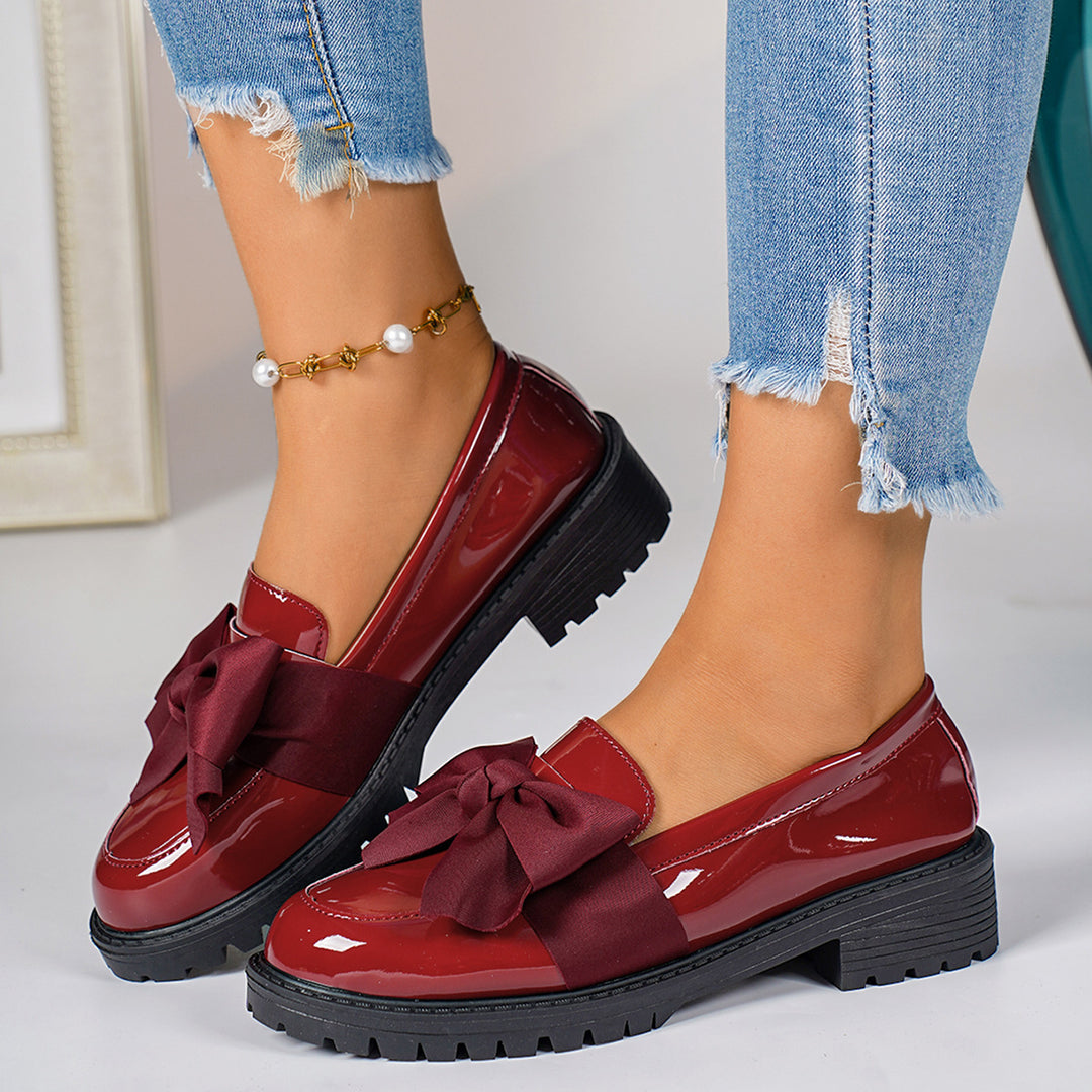 Damen Mokassin-Schuhe mit eleganter Schleifenapplikation EB