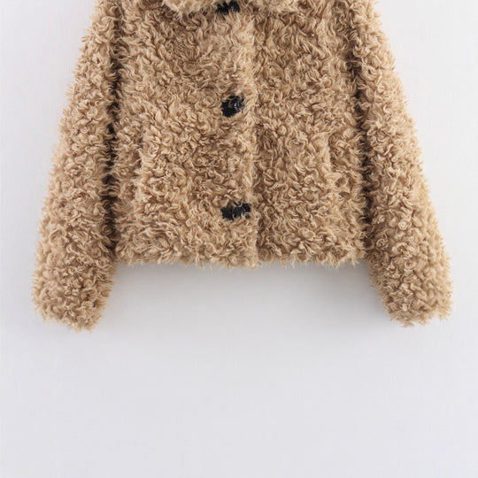 Damen kuschelige Teddyjacke EB