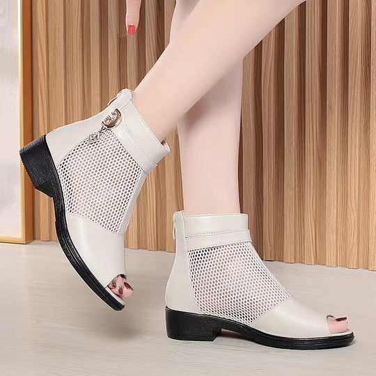 Damen Stiefeletten mit durchlässigem Netzdesign und elegantem Schmuckdetail EB
