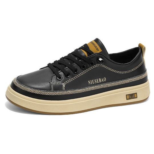 Damen Modische Ledersneakers mit bequemer Dämpfung und rutschfester Sohle EB