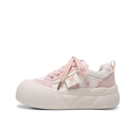 Damen Sneakers mit dekorativen Rüschen und verspielten Schleifen EB