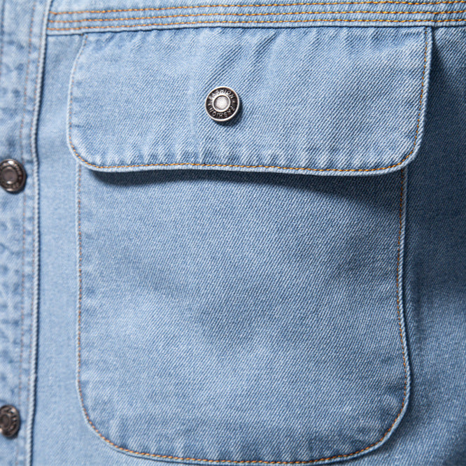 Herren Denim Hemd mit zwei Brusttaschen und modischem Schnitt EB