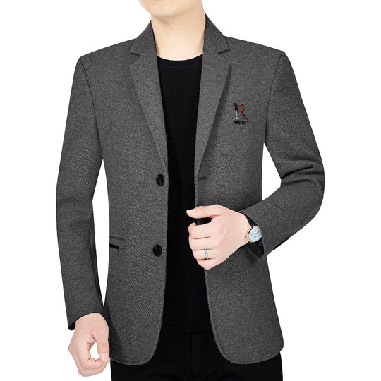 Herren Slim-Fit Sakko mit dezentem Logo und Strukturgewebe EB