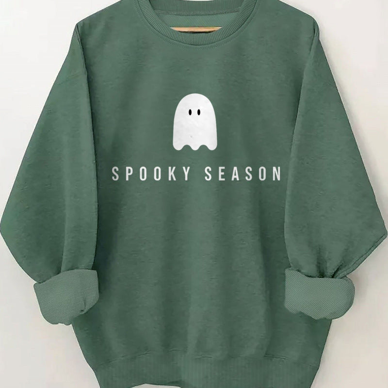 Unisex nan lässiges Halloween Sweatshirt mit Gespenst-Print und Oversize-Schnitt EB