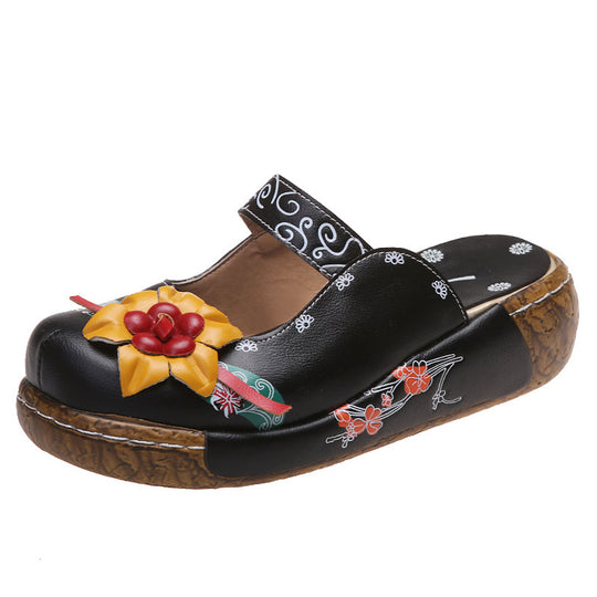 Damen Clogs mit floralem Design und komfortabler Sohle EB
